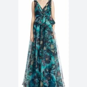 Badgley Mischka Ocean Floral gown - sz 10